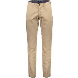 Gant Slim Fit Twill Chinos - Dark Khaki