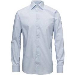 Fjällräven Eton Slim Fit Poplin Thin Stripe Shirt Blue/White