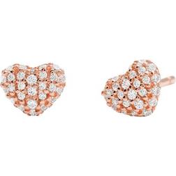 Michael Kors Love Pavé Heart Earrings - Rose Gold/Transparent