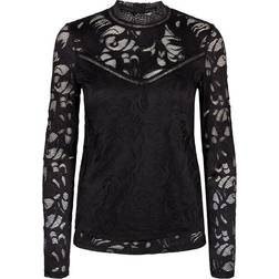 Vila Blonde Top with Long Sleeves - Black