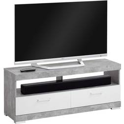 FMD 428710 Concrete Grey/Glossy White Meuble TV 120x50cm