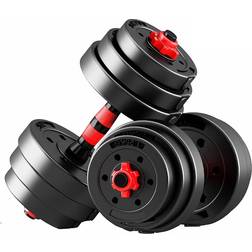 Maxstrength Adjustable Dumbbell Barbell WeightLifting Set 10kg
