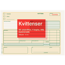 Esselte Kvittens Numbered A6L
