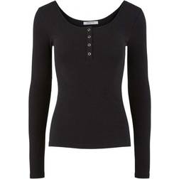 Pieces Maglietta 'Kitte' LS TOP - Nero