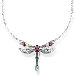 Thomas Sabo Dragonfly Large Necklace - Silver/Multicolour