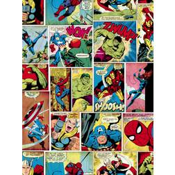 Muriva Papier Peint Marvel MARVEL Bande Dessinée Rouge Multicolore 10,05m x 53cm