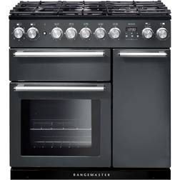 Rangemaster NEX90DFFSL/C Nexus 90cm Dual Fuel Chrome, Grey, Red