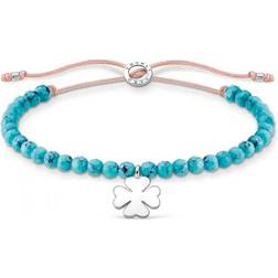 Thomas Sabo Cloverleaf Bracelet - Beige/Silver/Turquoise