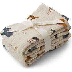 Liewood Lewis Muslinfilt Safari Sandy Mix 2-pack