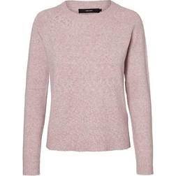 Vero Moda Doffy O-Neck Long Sleeved Knitted Sweater - Purple/Woodrose