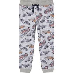 Name It Car Print Cotton Sweatpants - Grey/Grey Melange (13184066)