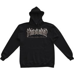 Thrasher Magazine Flame Logo Hoodie Unisex - Black/Black