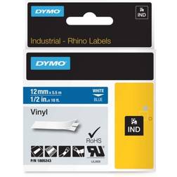 Dymo Rhino Labels White on Blue