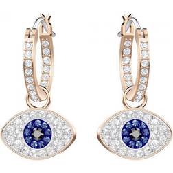 Swarovski Symbolic Evil Eye Hoops - Rose Gold/Blue/Transparent