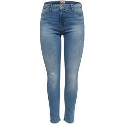 Only Paola High Waist Skinny Fit Jeans - Blue /Light Blue Denim