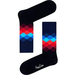 Happy Socks Faded Diamond Socks - Blue/Red