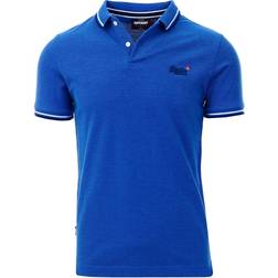 Superdry Superdry Original & Vintage Organic Cotton Classic Poolside Pique Polo Shirt - True Blue Twist