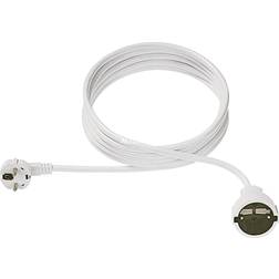 Bachmann H05VV-F 3G Rallonge de câble d'alimentation CEE 7/4 (M) pour CEE 7/4 (F) CA 250 V 2 m moulé connecteur à angle droit blanc