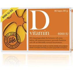 Life D-vitamin 6000IU 150mcg 90 st