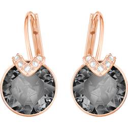 Swarovski Bella V Drop Earrings - Rose Gold/Grey/Transparent