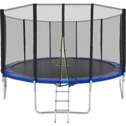 tectake Outdoor Trampoline 366cm + Safety Net + Ladder