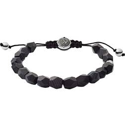 Diesel Bracelet en Acier Noir et Agathe Noire