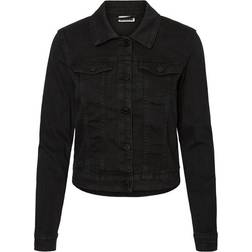 Noisy May Short Denim Jacket - Black/Black