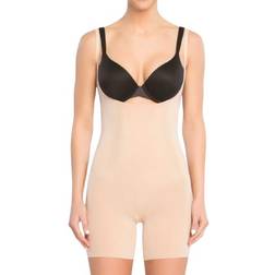 Spanx OnCore Open-Bust Mid-Thigh Bodysuit - Soft Nude