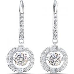 Swarovski Una Rhodium Plated And Zirconia Drop Earrings 5504652 For Women