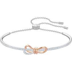 Swarovski Bracelet-jonc Lifelong Bow, Nœud, Blanc, Finition mix de métal