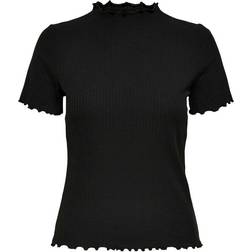 Only Emma S/S Highneck Top - Black