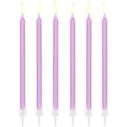 PartyDeco Decor Cake Candle Light Purple 12-pack