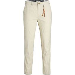 Jack & Jones Ace Linen AKM 985 Chinos - White/Silver Birch