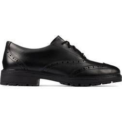 Clarks Youth Loxham Brogue - Black Leather