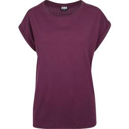 Urban Classics T-Shirt di Ladies Extended Shoulder Tee - Prugna