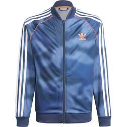 Adidas Boy's Allover Print Camo SST Track Jacket - Crew Blue/Multicolor/White/App Solar Red (GN4128)