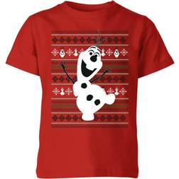 Disney Frozen Olaf Dancing Kids' Christmas T-Shirt - Red