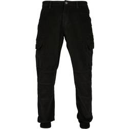 Urban Classics Corduroy Cargo Jogging Pants - Black