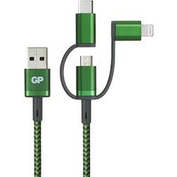 GP Batteries USB A-USB MIcro B/USB C/Lightning 1m