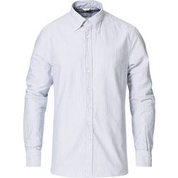 Stenströms Slimline Striped Casual Oxford Shirt - Blue