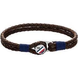 Tommy Hilfiger Logo Button Bracelet - Silver/Brown