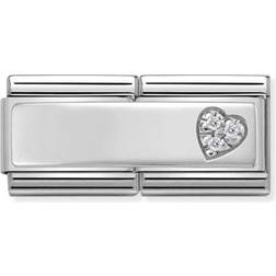 Nomination Composable Classic Heart Double Link Charm - Silver/Transparent