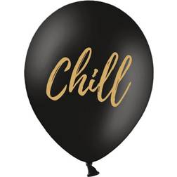 PartyDeco Latex Ballons Candy Bar, Chill, Dance Floor, Drinks, Photo Booth Black/Gold 5-pack