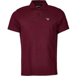 Barbour Pique Polo T Shirt Burgundy