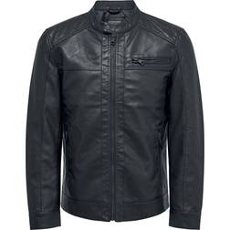 Only & Sons Veste en Simili Cuir Taille Noir