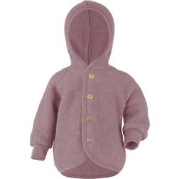 ENGEL Natur Fleece Cardigan with Hood - Rosewood Melange (575520 -051E)