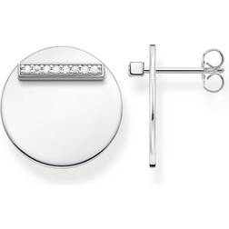Thomas Sabo Together Disc Ear Studs - Silver/White