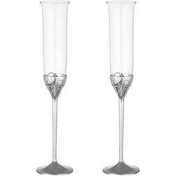 Wedgwood Vera Wang Love Knots Toasting Flutes Champagne Glass 2pcs