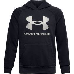 Under Armour Felpa con Cappuccio Bambino Fleece Rival Big Logo - Nero