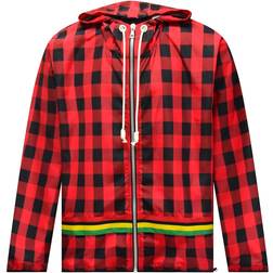 Palm Angels Buffalo Check Windbreaker - Red/White